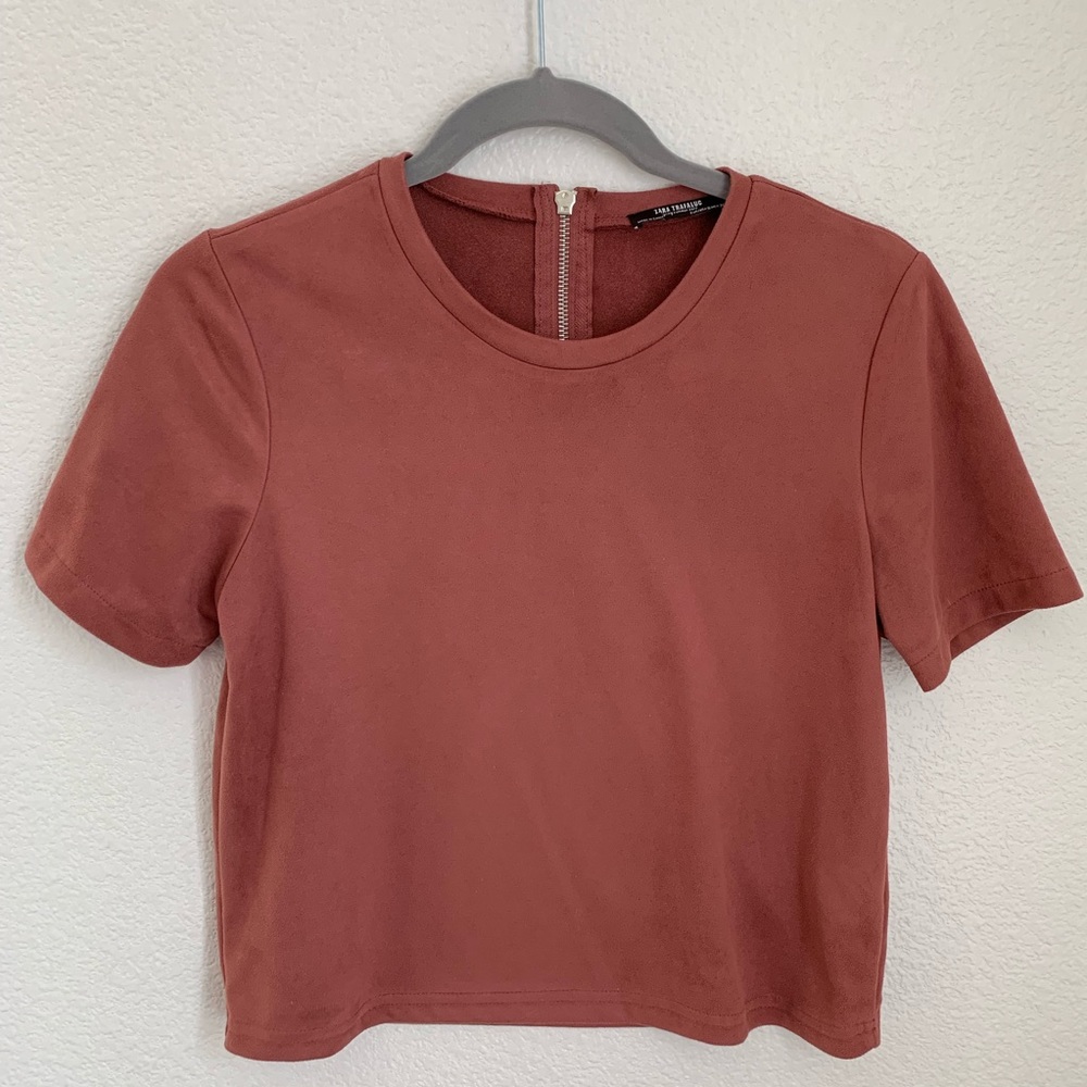 Zara. Pink shirt sleeve. Top.